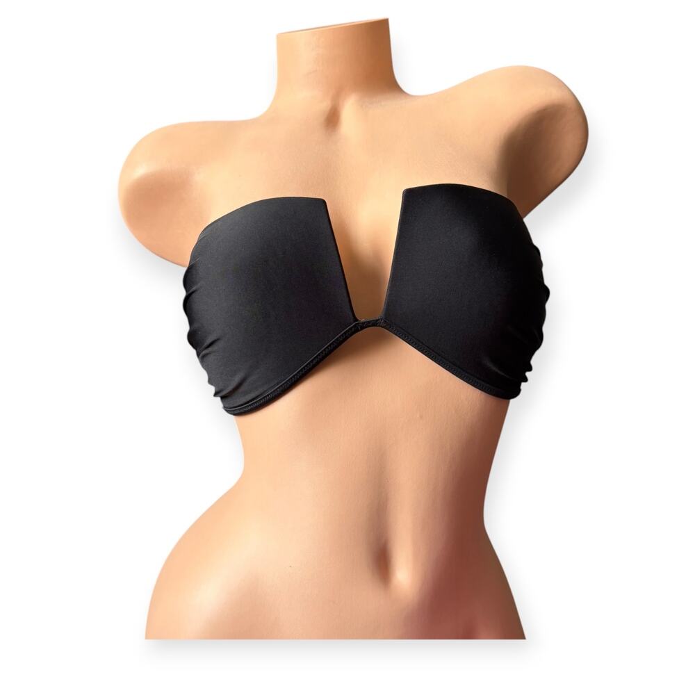 Aeries V Bandeau black Bikini Top womems size large strapless swimwear - Picture 2 of 7